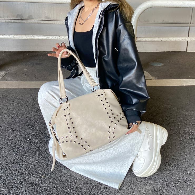 合成皮革スタッズボストンバッグ | non-hedge  | 詳細画像16 