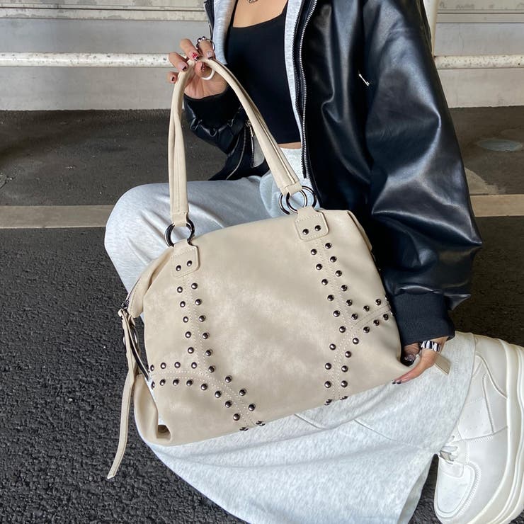 合成皮革スタッズボストンバッグ | non-hedge  | 詳細画像17 