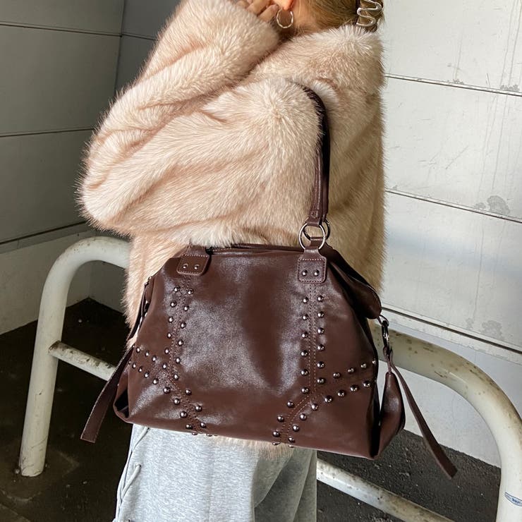 合成皮革スタッズボストンバッグ | non-hedge  | 詳細画像24 