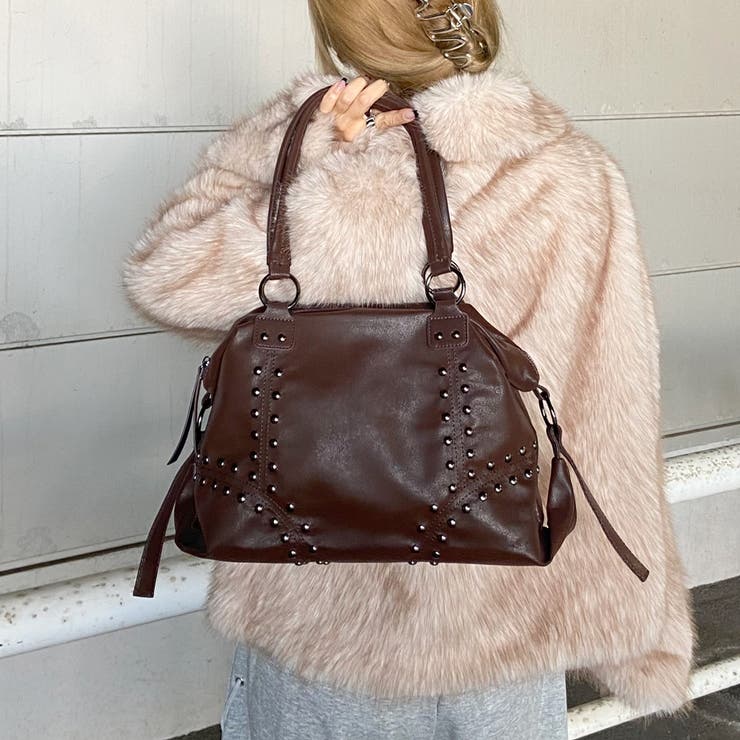 合成皮革スタッズボストンバッグ | non-hedge  | 詳細画像26 