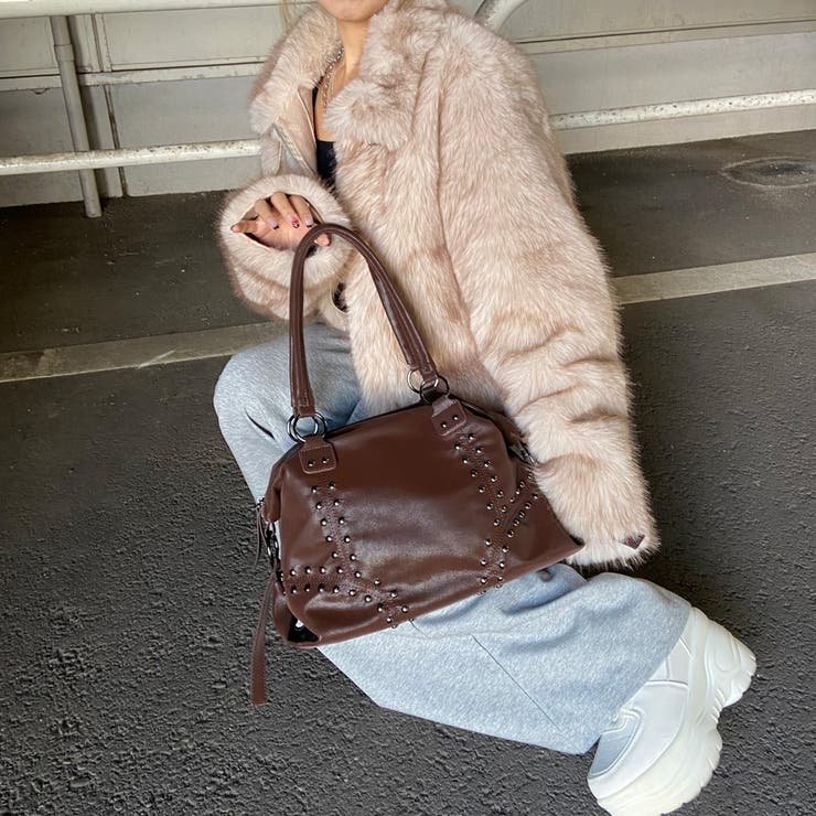 合成皮革スタッズボストンバッグ | non-hedge  | 詳細画像27 