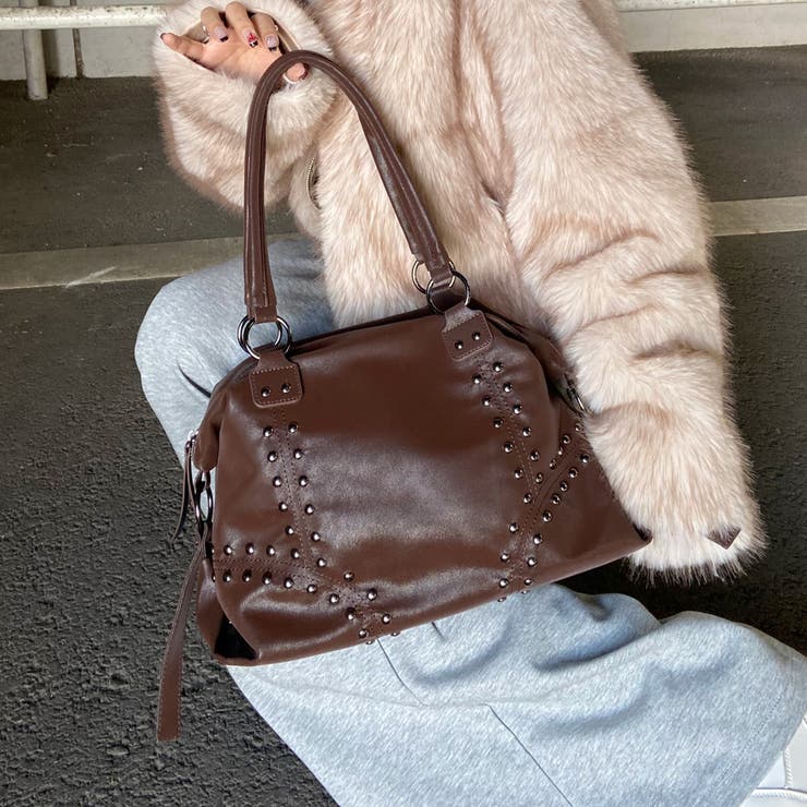 合成皮革スタッズボストンバッグ | non-hedge  | 詳細画像28 