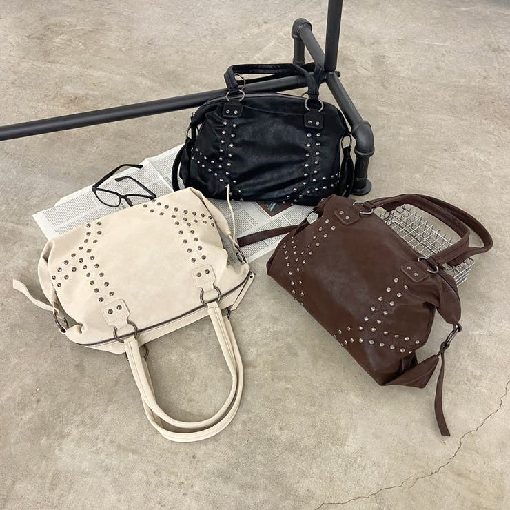 合成皮革スタッズボストンバッグ | non-hedge  | 詳細画像30 