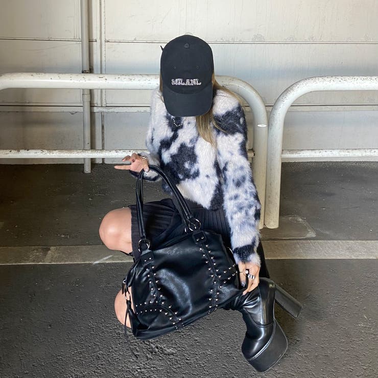 合成皮革スタッズボストンバッグ | non-hedge  | 詳細画像5 