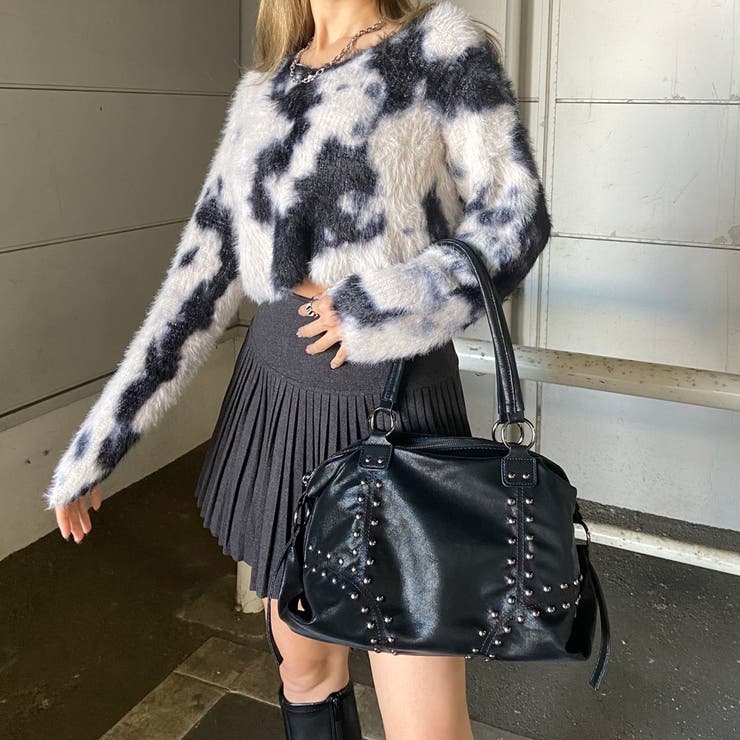 合成皮革スタッズボストンバッグ | non-hedge  | 詳細画像7 