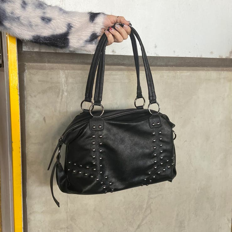 合成皮革スタッズボストンバッグ | non-hedge  | 詳細画像9 