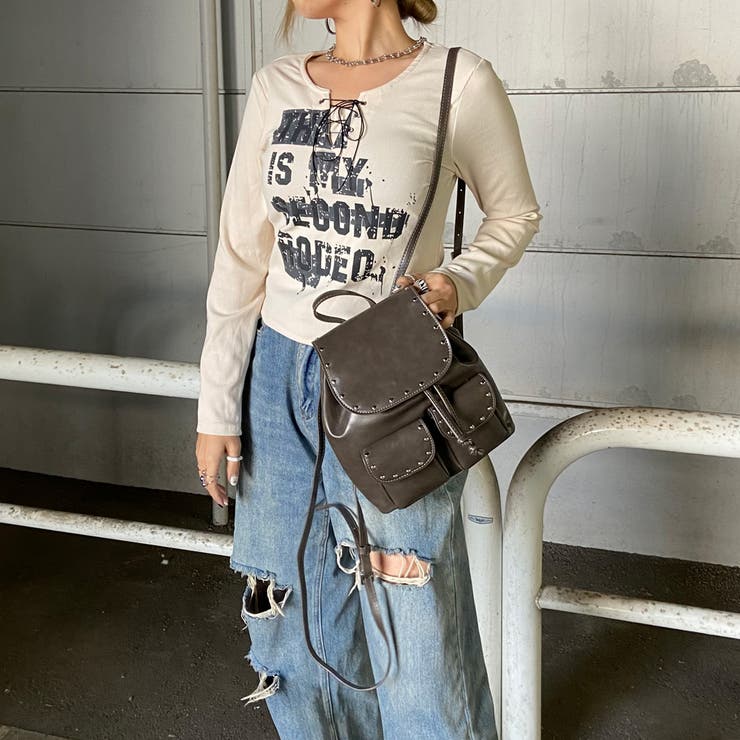 スタッズ合成皮革リュックサック | non-hedge  | 詳細画像17 