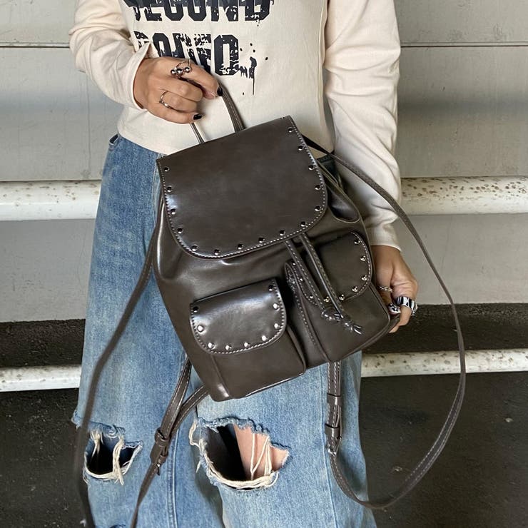 スタッズ合成皮革リュックサック | non-hedge  | 詳細画像18 