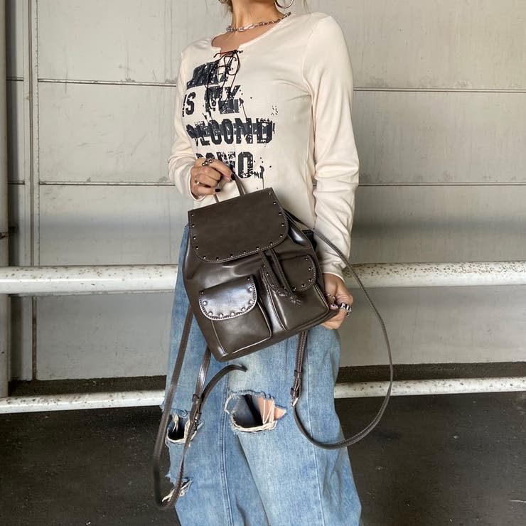 スタッズ合成皮革リュックサック | non-hedge  | 詳細画像19 