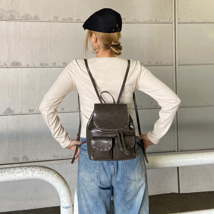 スタッズ合成皮革リュックサック | non-hedge  | 詳細画像20 