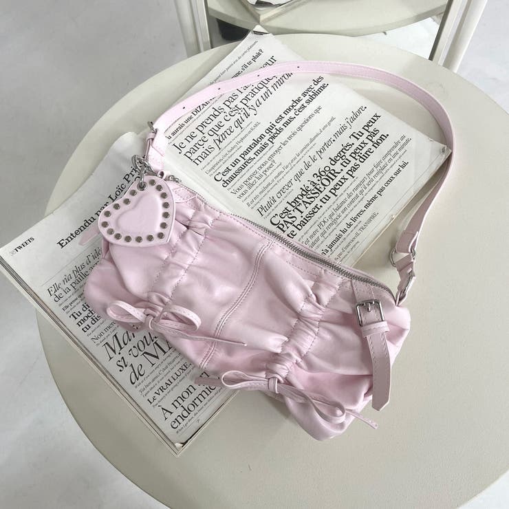 ピンク | ドロストハートチャーム付きバッグ | non-hedge 