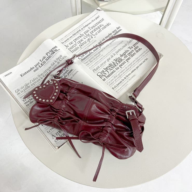 ボルドー | ドロストハートチャーム付きバッグ | non-hedge 