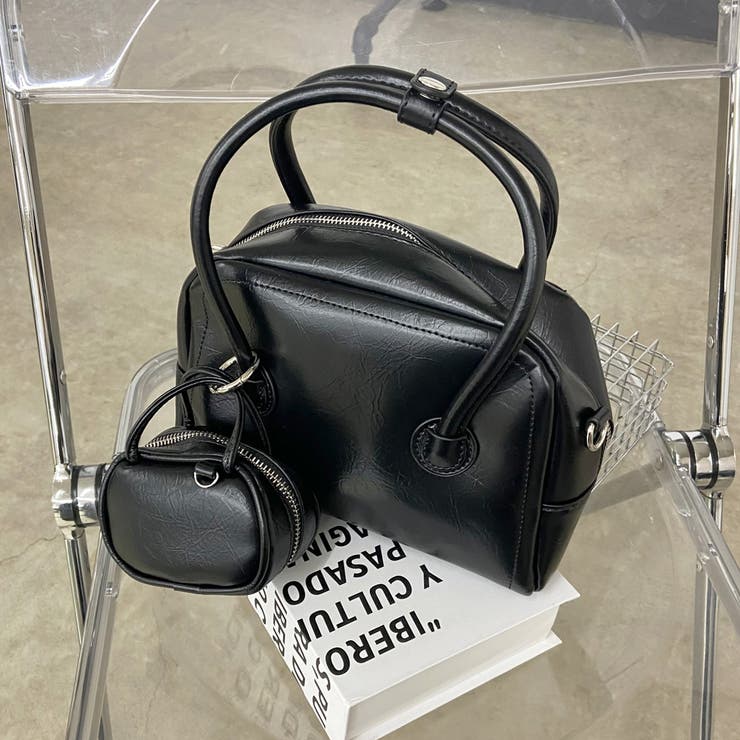 ブラック | チャーム付きミニボストンバッグ | non-hedge 