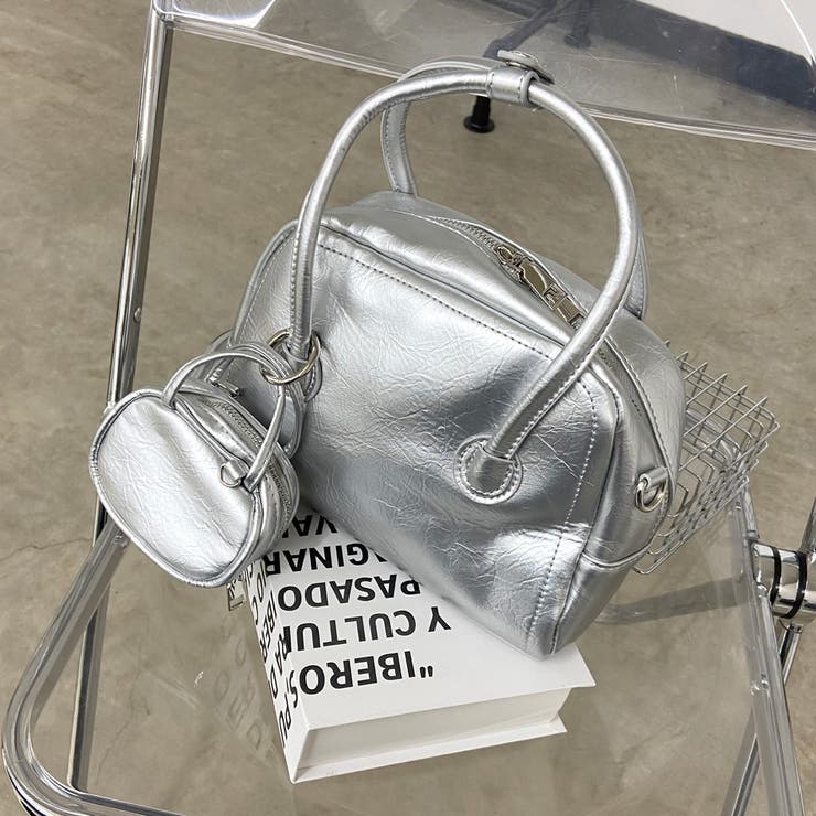 シルバー | チャーム付きミニボストンバッグ | non-hedge 