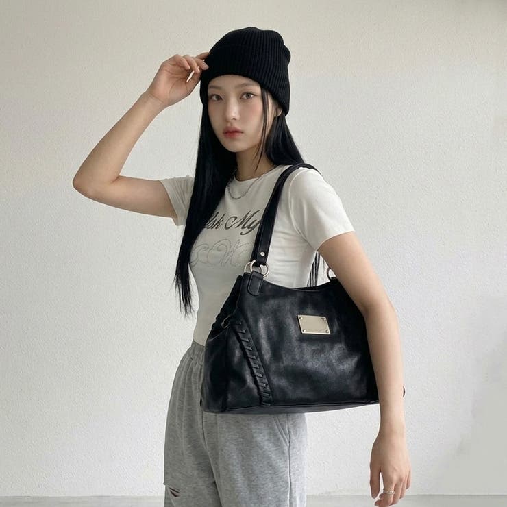 型押し合成皮革プレートボストンバッグ | non-hedge  | 詳細画像15 