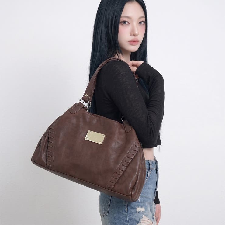 型押し合成皮革プレートボストンバッグ | non-hedge  | 詳細画像21 