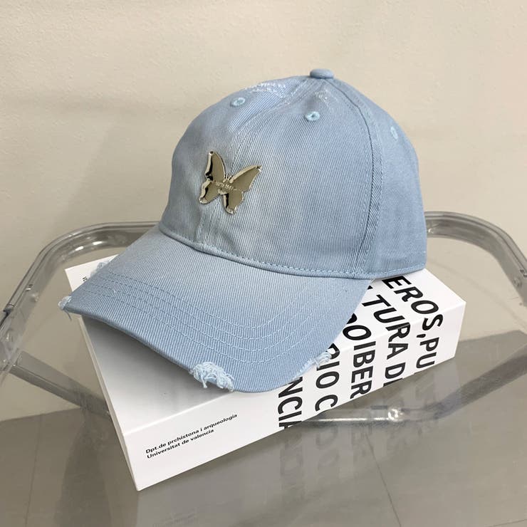 ブルー | 蝶ダメージキャップ | non-hedge