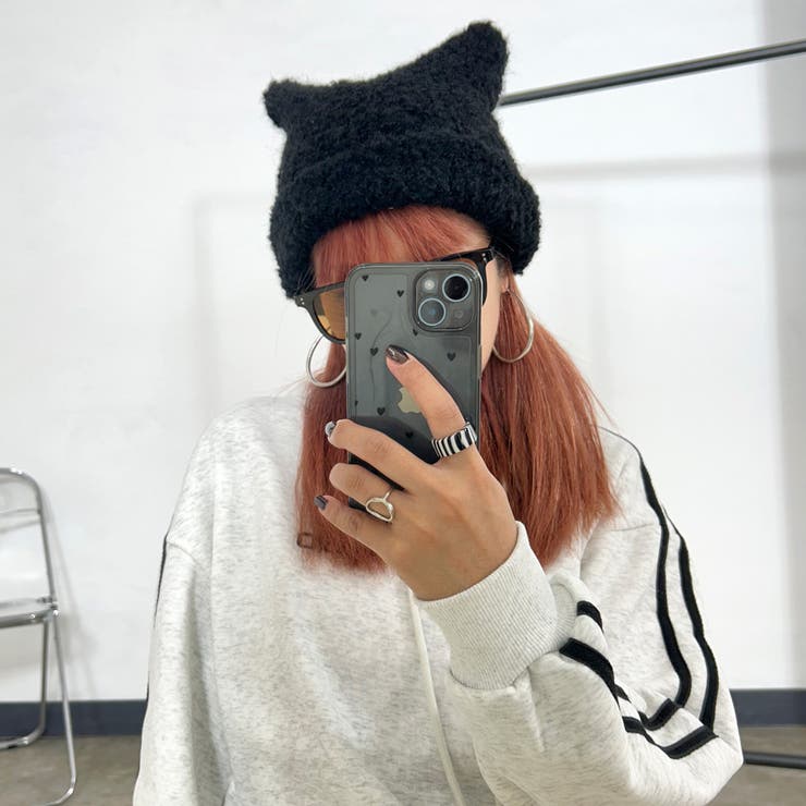 ネコミミブークレニット帽[品番：NHGW0005197]｜non-hedge