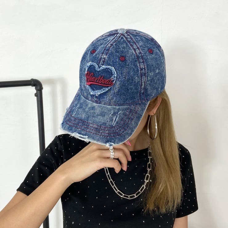 経典ブランド ハートロゴ刺繍キャップ[品番：NHGW0005568]｜non-hedge 帽子