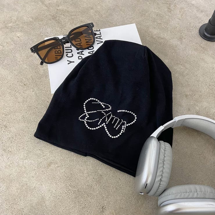 ブラック | ストーンモチーフビーニー | non-hedge 