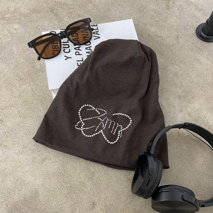 ブラウン | ストーンモチーフビーニー | non-hedge 