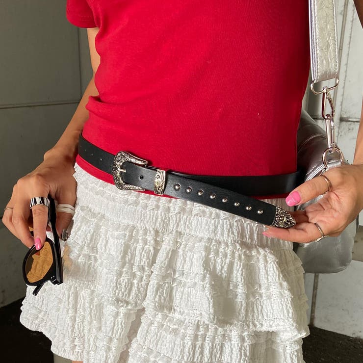 アンティーク風バックルスタッズベルト | non-hedge  | 詳細画像17 