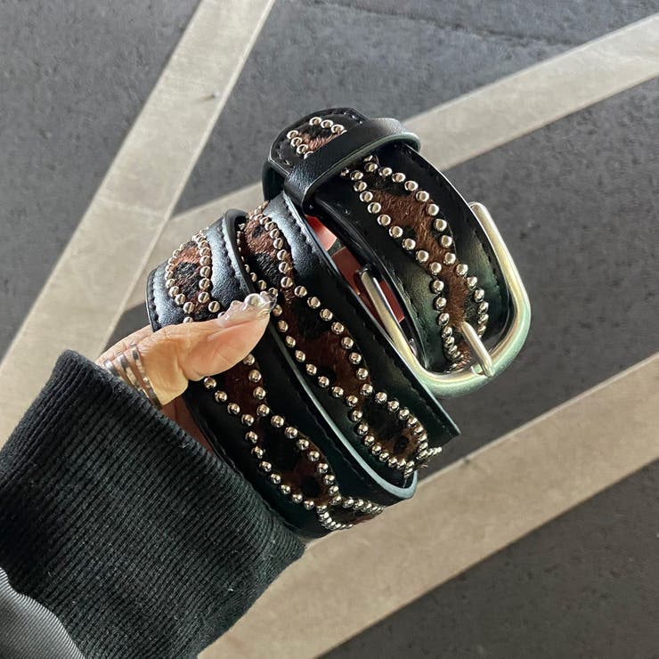 スタッズハラコヒョウ柄ベルト | non-hedge  | 詳細画像11 