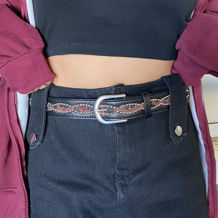 スタッズハラコヒョウ柄ベルト | non-hedge  | 詳細画像13 