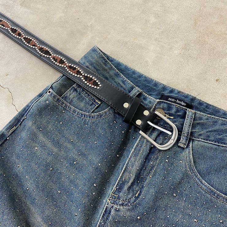 スタッズハラコヒョウ柄ベルト | non-hedge  | 詳細画像16 