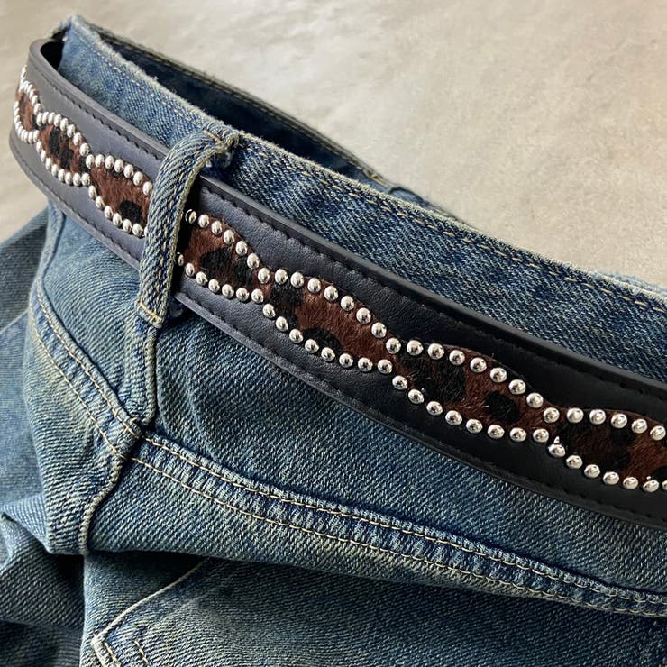 スタッズハラコヒョウ柄ベルト | non-hedge  | 詳細画像19 