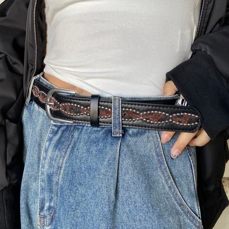 スタッズハラコヒョウ柄ベルト | non-hedge  | 詳細画像7 