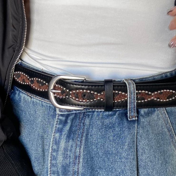 スタッズハラコヒョウ柄ベルト | non-hedge  | 詳細画像8 