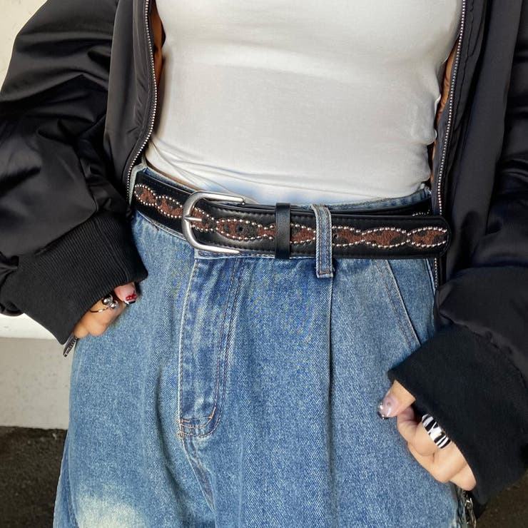 スタッズハラコヒョウ柄ベルト | non-hedge  | 詳細画像9 