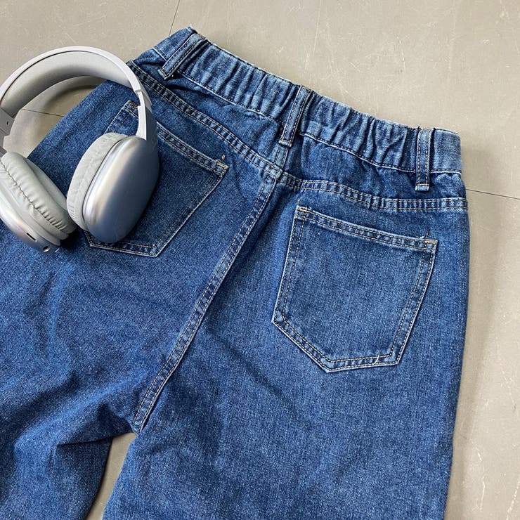 リボン刺繍デニムストレートパンツ[品番：NHGW0004471]｜non
