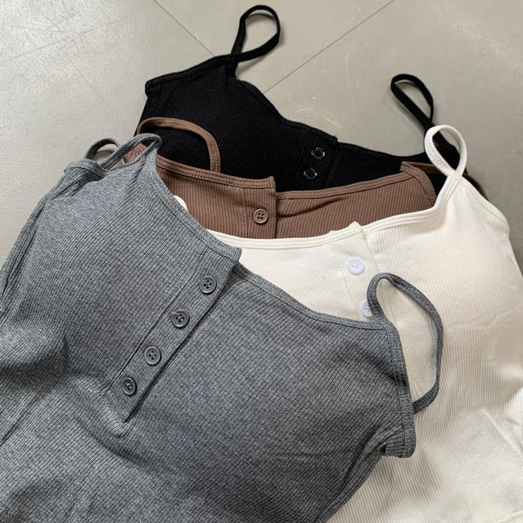 リブボタンバックオープンキャミソール | non-hedge  | 詳細画像15 