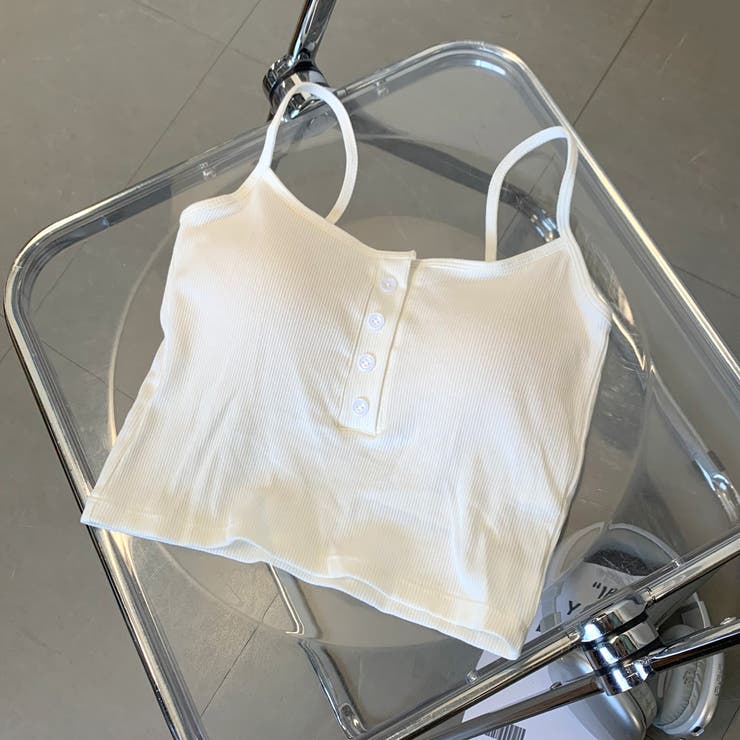 オフホワイト | リブボタンバックオープンキャミソール | non-hedge 