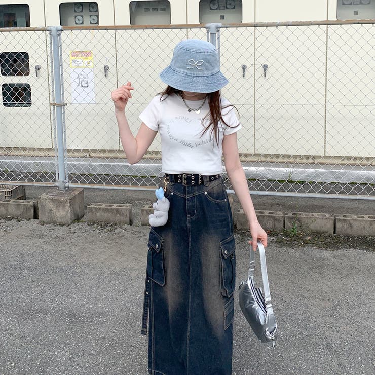 デニムカーゴロングスカート[品番：NHGW0004626]｜non-hedge