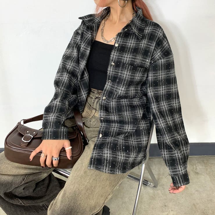 美品☆定価約4,8万 haute hippie ラインストーン チェックシャツ Nahmias ラインストーン チェックシャツ | ブラック | FARFETCH JP