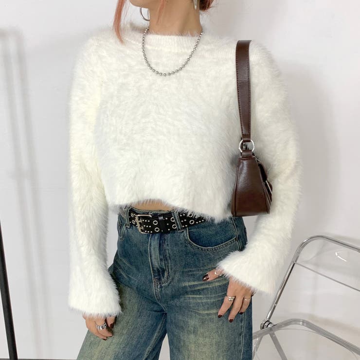 オフホワイト | シャギーショートプルオーバー | non-hedge 