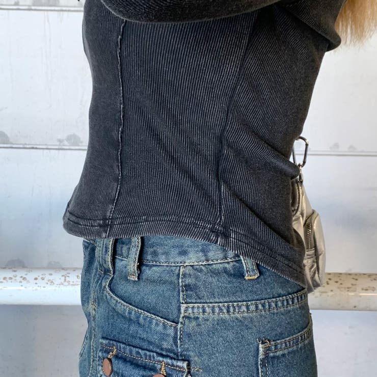 レースアップリブショートトップス | non-hedge  | 詳細画像11 