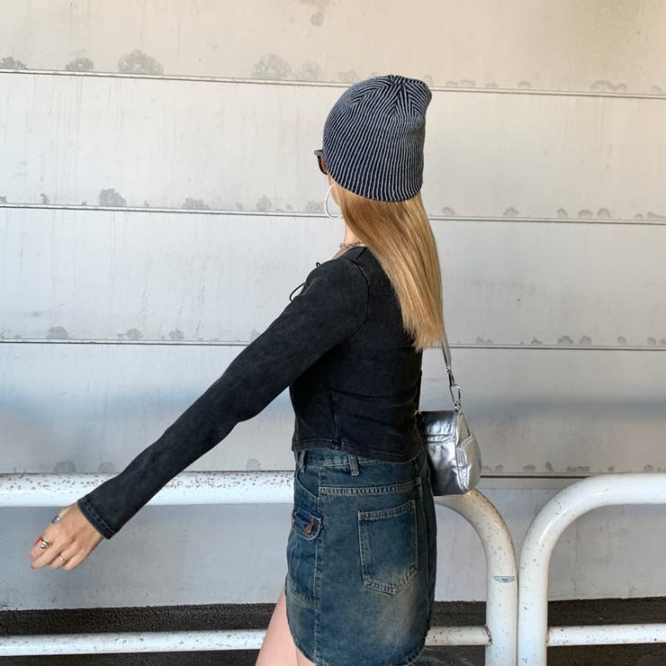 レースアップリブショートトップス | non-hedge  | 詳細画像3 