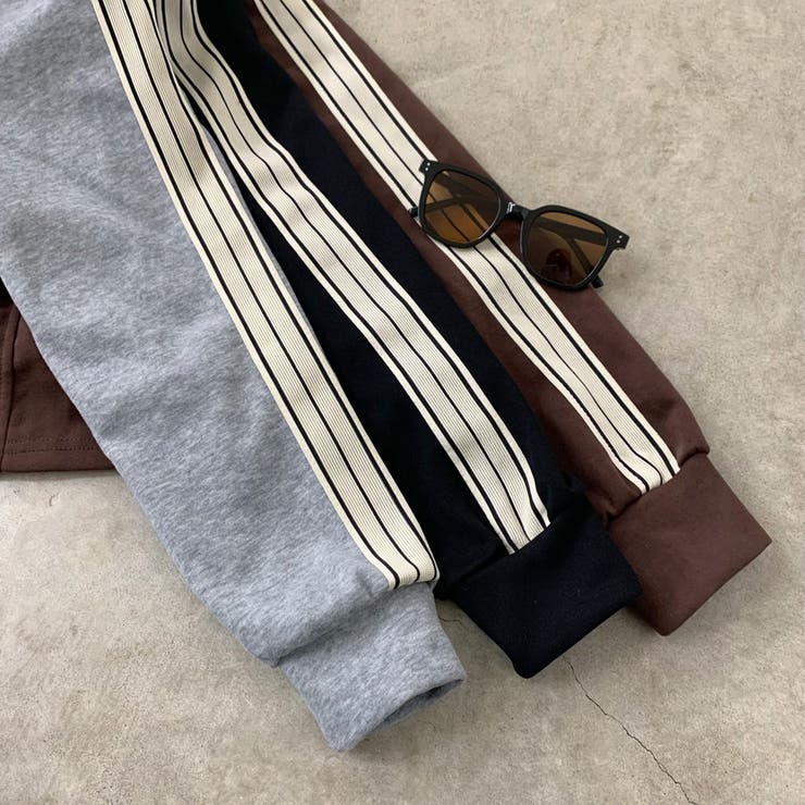 新品】WARM SIDE LOGO LINE／上下セット ／セットアップ ラインZIP