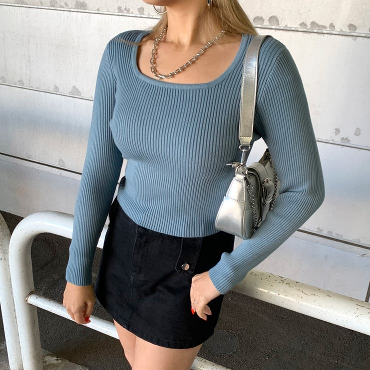 ブルー | リブスクエアトップス | non-hedge 