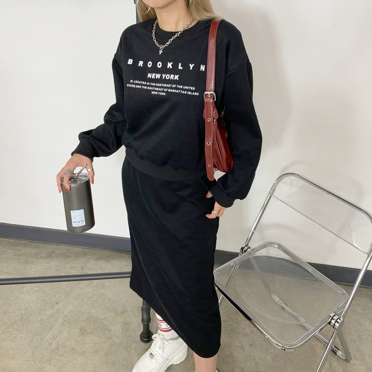 ブラック | ロゴプルオーバー・スカートセットアップ | non-hedge 