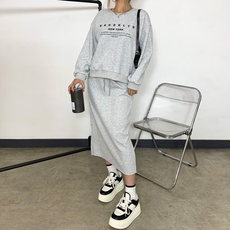 グレー | ロゴプルオーバー・スカートセットアップ | non-hedge 