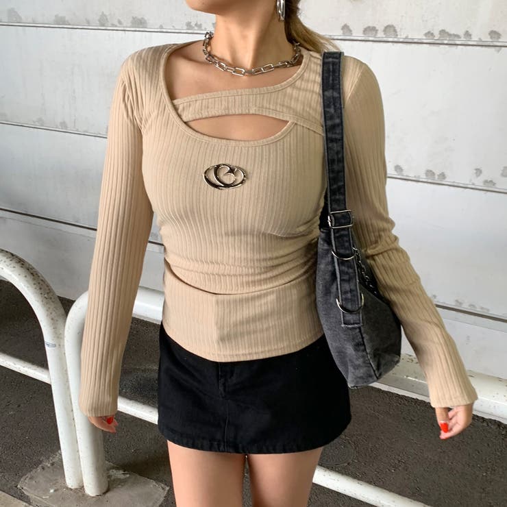 ベージュ | シルバーロゴサイドドロストトップス | non-hedge