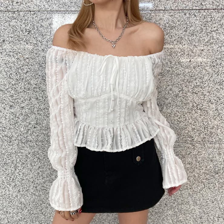 オフホワイト | シフォンスクエアトップス | non-hedge 