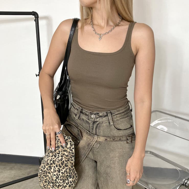 ブラウン | リブキャミソール | non-hedge 