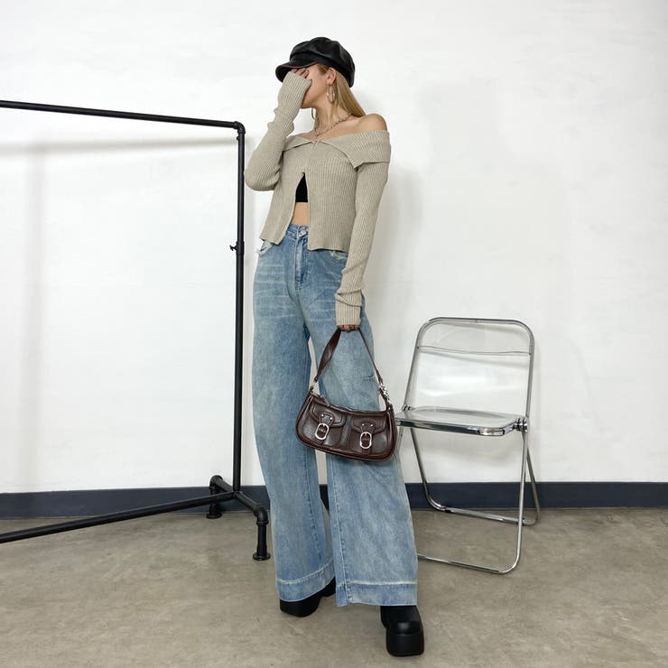 ZIPオフショルリブニット | non-hedge  | 詳細画像1 