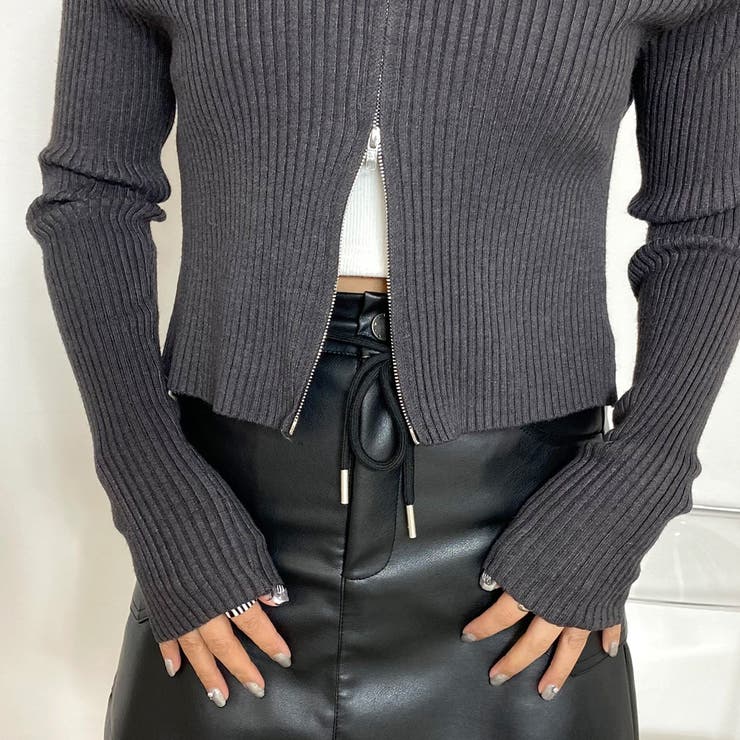 ZIPオフショルリブニット | non-hedge  | 詳細画像24 